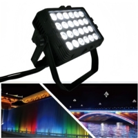 Projecteur LED carré 24x18W RGBWAUV 6-en-1 en aluminium moulé sous pression, étanche IP65, pour DJ, discothèque, parc, hôtel