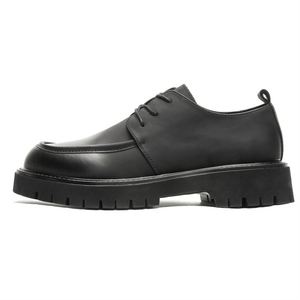 Chaussures habillées pour hommes, style britannique, décontractées et formelles, à enfiler, automne, avec semelles épaisses, version coréenne, en cuir noir, type Oxford - Product Image 5