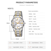 Jam Tangan Couple Merek Skmei 9369 Tali Baja Anti Karat Analog Quartz Logo Dapat Disesuaikan Grosir