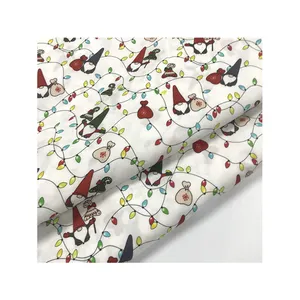 Hot-selling high-quality cotton fabric manufacturer 100% cotton fabric plain weave fabric lantern Santa Claus print