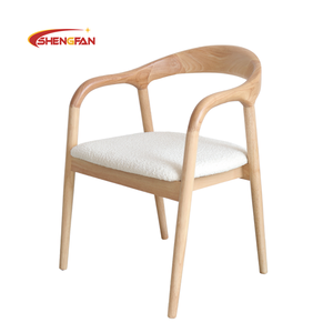 Ghế ăn kiểu Âu, khuyến mãi nóng, chất liệu gỗ beech nguyên khối, màu óc chó, ghế gỗ bọc vải, ghế ăn kiểu Hans có tay vịn - Product Image 1