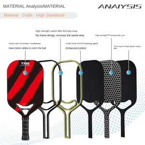 Raket pilih serat karbon T700 terintegrasi padat panas Tanpa Batas dengan dua lubang wajah tersenyum dan lapisan sandblast - Product Image 3