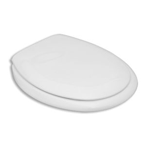 Asiento de Inodoro Termoestable Blanco de 48 cm de Longitud con Doble Bisagra - Product Image 1