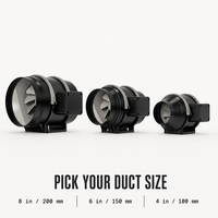 Ventilateur de gaine en ligne de 6 pouces avec moteur EC et contrôle PWM pour la ventilation des salles de culture hydroponique, l'extraction et les systèmes de circulation d'air frais
