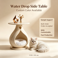 Table d'appoint en forme de goutte d'eau, lit pour chat, couleur personnalisable, bureau en fibre de verre, grotte pour animaux de compagnie d'intérieur, nid luxueux pour chaton