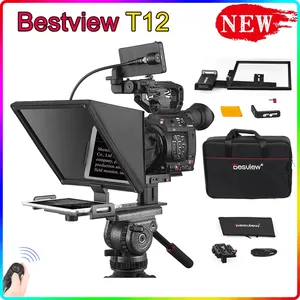 Bestview T12 Teleprompter 캐논 니콘 소니 카메라 사진 스튜디오 DSLR iPad 스마트 폰 인터뷰 Teleprompter 비디오 카메라