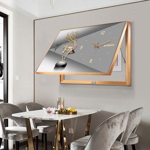 Decorazione per la casa nordica scatola di distribuzione incorniciata senza Punch da parete Art con orologio astratto <span class=keywords><strong>cervo</strong></span> stampa scatola elettrica schermatura pittura - Product Image 2