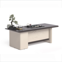 Grande table basse rectangulaire en bois massif avec un design moderne simple, durable et écologique pour la maison, le bureau, le salon