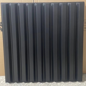 Vente en gros, revêtement décoratif, stries de bois, 50x50cm, panneaux muraux pvc 3d, panneau intérieur pour hôtel - Product Image 2