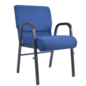 Sillas de Iglesia Modernas con Marco de Madera, Diseño Nuevo, Precio Económico al por Mayor, Acolchadas, Resistentes, Cómodas, Tela Azul Marino, Patas de Metal - Product Image 1
