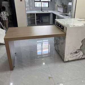 Mesa de Comedor Moderna de Madera Maciza de Alta Gama con Isla Integrada y Barra de Cocina Retráctil - Personalizable, Duradera e Impermeable - Product Image 5