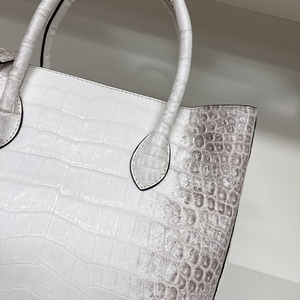 Luxurious Genuine Leather Women's <b>Bag</b> – High Quality <b>White</b> Crocodile Leather Top-Handle Handbag - Product Image 2