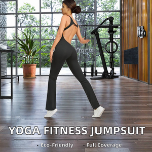 Combinaison de sport pour femme, tenue de sport intégrale, yoga, fitness, une pièce, spandex, body de sport, extensible dans quatre directions, respirant - Product Image 2