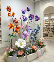 G-018 Composition florale artisanale surdimensionnée et éclatante pour l'aménagement de librairies et l'ornement des espaces commerciaux