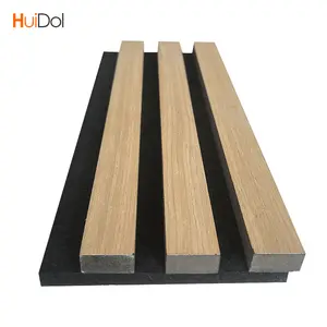 High Quality Acoustic Ceiling Outdoor Wallboard 3D Natural Wood Slat Cladding Sound Absorbing Wall Panels