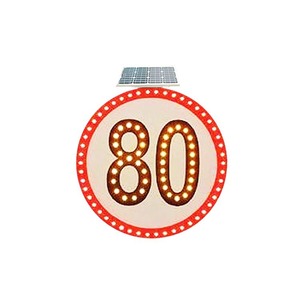 Panneau de signalisation routière réfléchissant solaire 18 pouces en composite aluminium-plastique, alerte visuelle, limite de vitesse 80 - Product Image 5