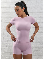 Ensemble de 2 pièces de vêtements de sport pour femmes, personnalisable avec logo, en nylon, pour le yoga, la gym, l'entraînement et le fitness