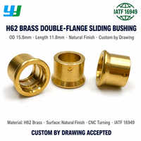Bague coulissante en laiton usinée CNC sur mesure à double bride avec trou traversant, gaine d'axe à trou pour goupille de positionnement, pièces OEM non standard
