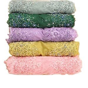 Bán Buôn Màu Đỏ Căng Ren Vạt Áo Cắt Tỉa Với Hoa Mô Hình Và Hạt Cho Cô Gái Ăn Mặc Trang Trí Nội Thất - Product Image 1