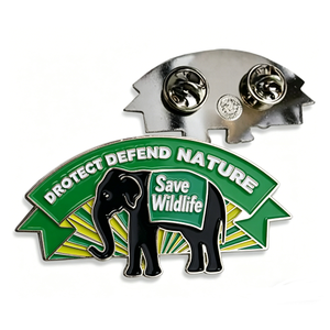 Badge Souvenir 2D Personnalisé Plaqué Argent Thème Animaux Sauvegarde de la Faune Émail Dur Imprimé UV pour la Fête des Pères - Product Image 1