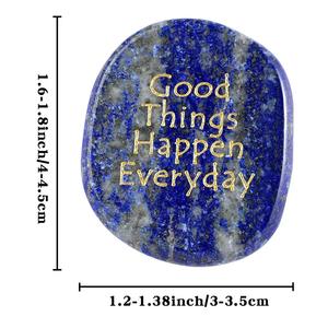 بيع بالجملة لأحجار النخيل المنحوتة من الأحجار الكريمة الطبيعية الصديقة للبيئة مع شعارات منقوشة، هدايا وديكورات فنغ شوي - Product Image 4