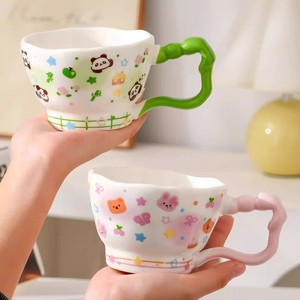 Ins Style Cute Cartoon Design <b>Ceramic</b> <b>Mug</b> Girl's Coffee & Milk Cup Household Breakfast Back to School Reusable High-Value Gift - Product Image 1
