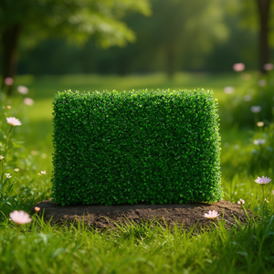 Paneles de pared verde de boj artificial de 24x16 pulgadas con protección UV para decoración de jardín, valla y uso en exteriores - Product Image 2