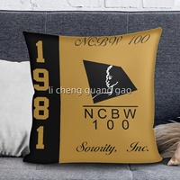 Promotion : Housse de coussin personnalisée ZPB avec logo de sororité imprimé, 45*45cm, pour voiture et décoration intérieure, anti-poussière