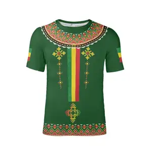 에티오피아 에티피아 부족 남성 T 셔츠 드롭 배송 제품 2023 사용자 정의 로고 O 목 짧은 소매 티셔츠 여름 특대 상의