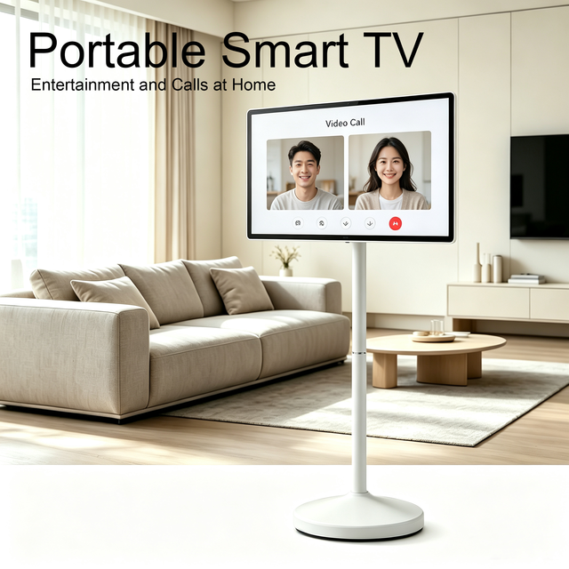 24 Inch Portable Smart TV 10 Touch Point 10000mAh Battery with Android 13 System for Home Entertainment