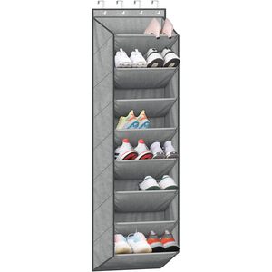 Over The Door <b>Shoe</b> Organizer 8 Pockets Grey Oxford Fabric Hanging <b>Storage</b> Rack For Closet <b>Shoes</b> - Product Image 1