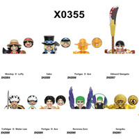 Boneka Anime Nika Five Gear Luffy Mini Action Figure Building Blocks Mainan Rakitan Hadiah Anak-Anak Terlaris Baru