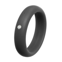 En stock, prêt à être expédié, alliance en silicone sertie de diamants, 5 mm de large