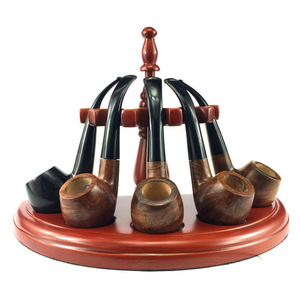 Muxiang Wooden <b>Pipe</b> Rack 5 Position Half Round Tobacco <b>Pipe</b> <b>Stand</b> For Smoking <b>Pipes</b> - Product Image 5