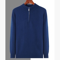 Benutzerdefiniertes Logo OEM Herren Nerz-Kaschmir Viertelreißverschluss Strickpullover Mock Neck Flauschiger Strickpullover Lässiger Winter-Strickpullover