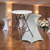 Table de bar pliante ronde portable SAMKAI SK-ZDZ-B002 en HDPE moderne pour l'extérieur, idéale pour la plage et le parc