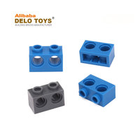 DELO TOYS Jouet éducatif en plastique pour enfants, pièces DIY, blocs de construction MOC, briques ABS 1x2 avec trous (N°32000)