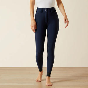<span class=keywords><strong>Pantalon</strong></span> d'équitation pour femme à taille haute en spandex et maille avec maintien abdominal, poches pour téléphone et logo personnalisé, effet sculptant pour le corps - Product Image 1