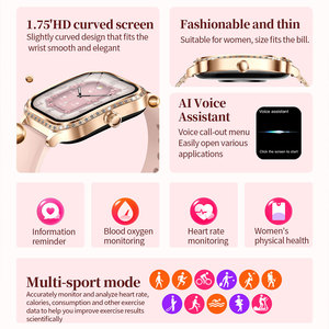 2025 Android IOS Frauen Wasserdichte Mode Gesundheits monitor Relojes Smart Watch Mit Blutdruck - Product Image 4