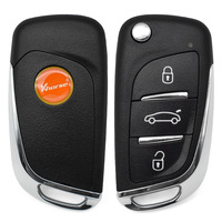 Llave Universal para Vehículo XEDS01EN de 3 Botones, Negra, Xhorse VVDI, Llave Inteligente para Auto con Control Remoto de 433mhz 315mhz