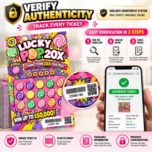 บัตรเกมขูดลอกป้องกันการปลอมแปลง ออกแบบเกมรางวัลตามสั่ง เคลือบด้าน หมายเลขซีเรียล บัตรลอตเตอรี่ - Product Image 4