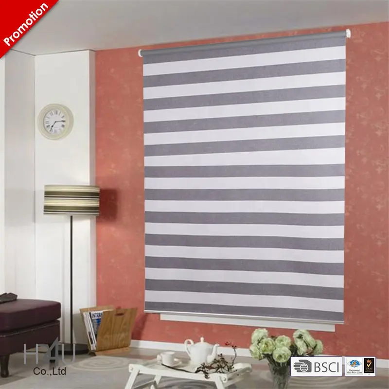 Indoor black stripe roller curtain office window blinds