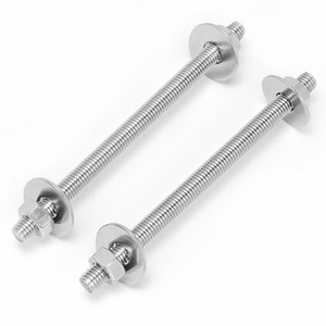 Boulon de roue métrique fileté pleine longueur en titane bleu, blanc ou zingué ASTM A325 A193 Gr B7 A560 Gr2/Gr5 avec 2 écrous - Product Image 2