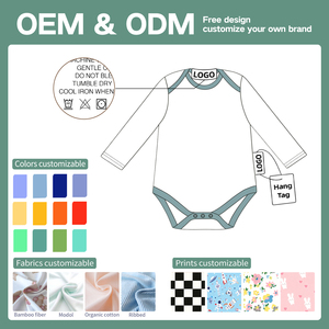 Body bébé 100% coton à manches longues, col enveloppe, vêtement vierge pour impression <span class=keywords><strong>de</strong></span> motifs personnalisés, sans étiquette, vêtements pour nouveau-nés - Product Image 5