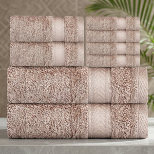 Ensemble de serviettes de bain en coton doux de qualité supérieure, couleur unie, tissé, doux pour la peau, pour usage hôtelier, modèle ORCHID10121 - Product Image 1