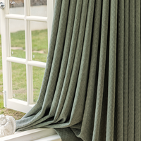 Cortinas de lujo suaves decoración de sala de estar cortinas de rejilla de grado de Color sólido moderno para el hogar