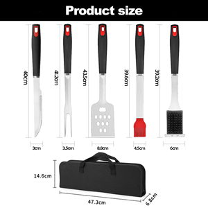Set Completo di Utensili per Barbecue in Acciaio Inox, Kit di Accessori per Grigliate all'Aperto, Regalo per Amanti della Cucina - Product Image 2