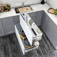Organisateur de tiroir coulissant à 2 niveaux en acier inoxydable, design moderne et écologique, idéal pour le rangement de garde-manger - Meilleure vente