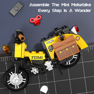 FEIMIBOX FL5486 MINIBIKE Colección de Motocicletas - Baby 110 Bloques de Construcción de Plástico ABS de 86 Piezas, Caja de Exhibición, Regalo para los Amantes de la FL5486 Clásica - Product Image 3