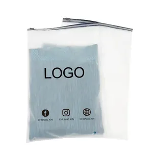 ZYCX Saco Ziplock transparente fosco preto transparente sacos com zíper fosco para roupas saco plástico com zíper preto